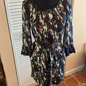 RACHEL Rachel Roy Watercolor Dress with belt Size XS